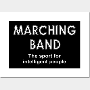 Marching Band Sport White Text Posters and Art